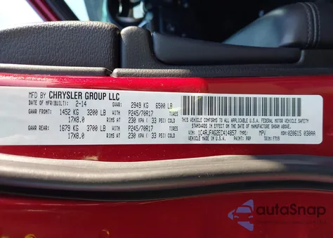 2014 Jeep Grand Cherokee Laredo из США, поврежденный, VIN 1C4RJFAG2EC414857